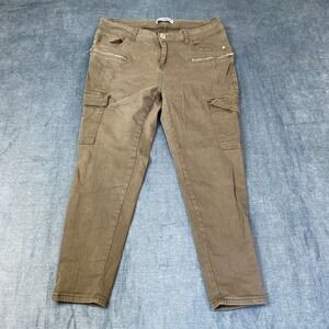 Sandpiper Cargo Pants Womens 30x25.5 Brown Cotton Stretch Mid-Rise Tapered Leg